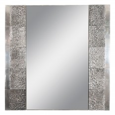 Square mirror with sculptural nickel surround